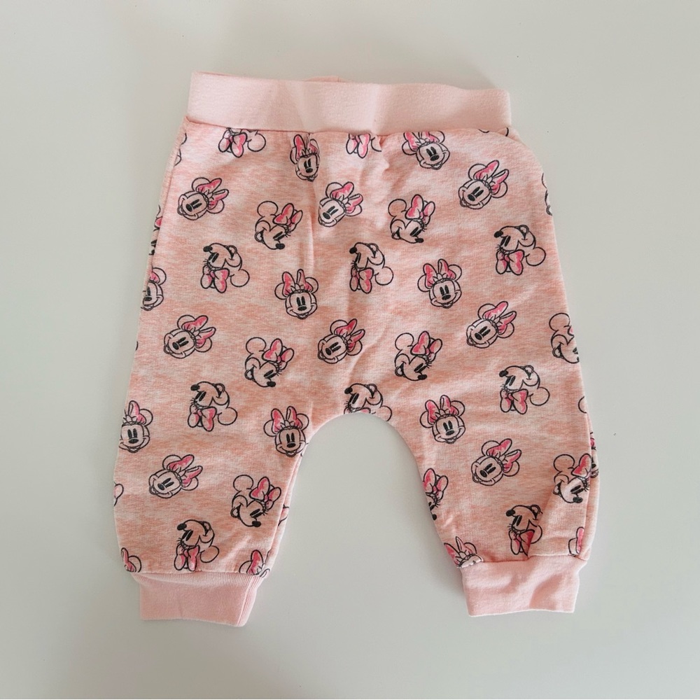 12 month old pink Minnie Mouse Disney 2 piece velour cotton set - Picture 3 of 3